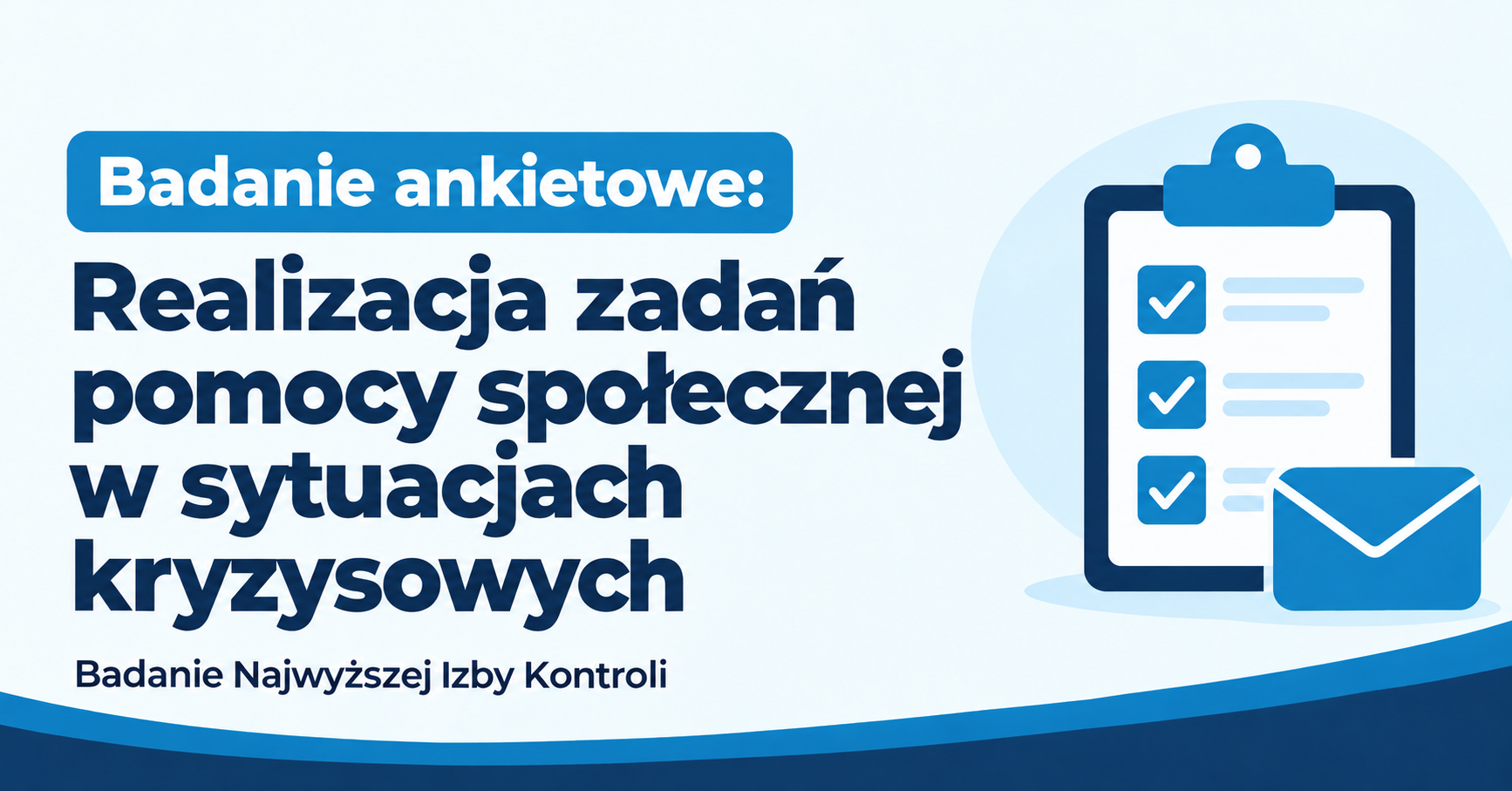 grafika podkładki i koperty. tekst: realizacja zadań pomocy społecznej w sytuacjach kryzysowych. badanie najwyższej izby kontroli