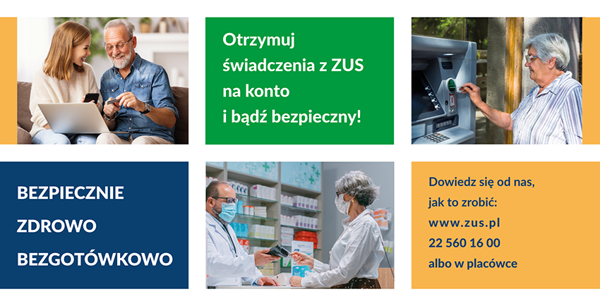 Baner akcji BEZPIECZNIE ZDROWO BEZGOTÓWKOWO