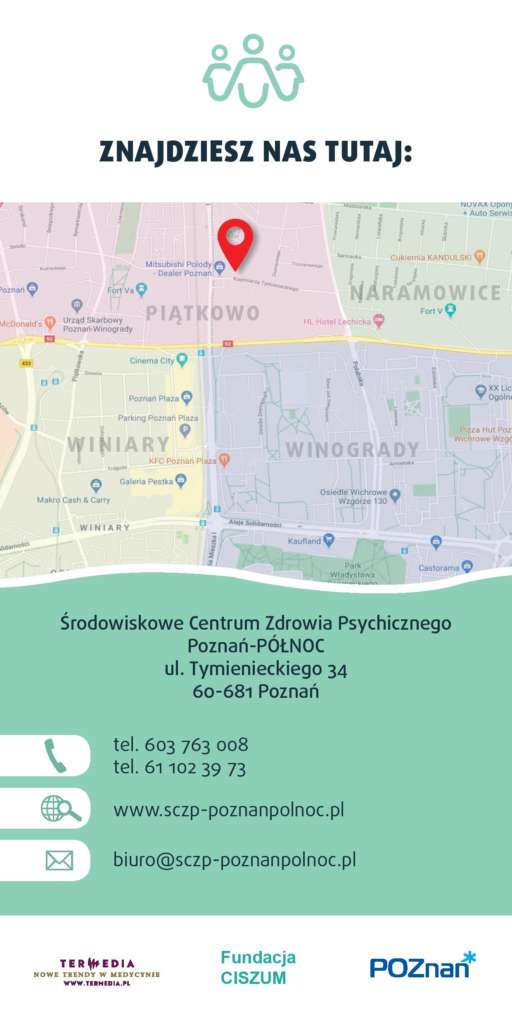 Ulotka oferty pomocy Środowiskowe Centrum Zdrowia Psychicznego Poznań-Północ część 2