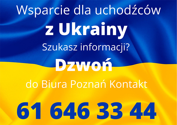 Plakat wsparcie dla uchodźców z Ukrainy
