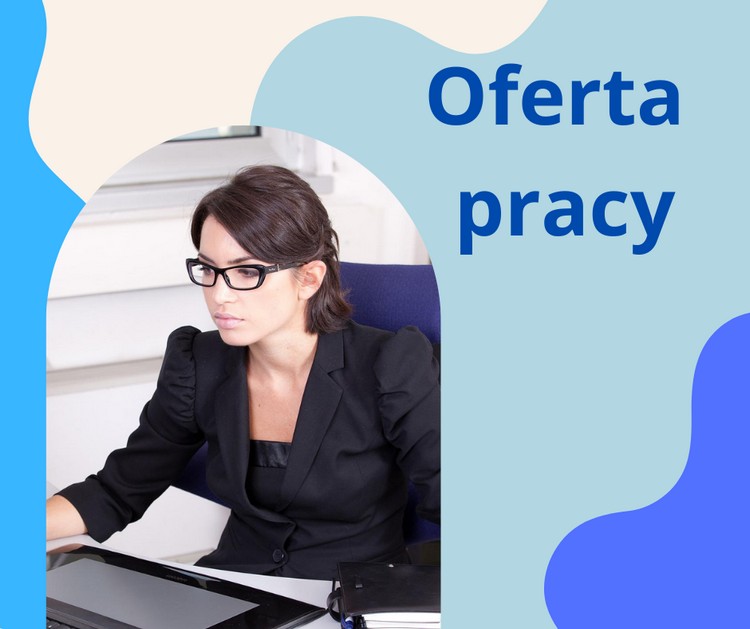 Na grafice zdjęcie kobiety i napis „oferta pracy”